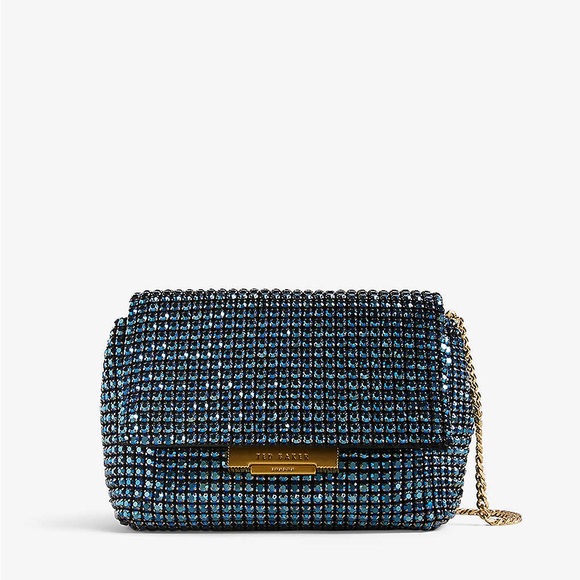 Ted Baker GLITERS mini cross body bag in Navy- New with tags - Picture 1 of 7